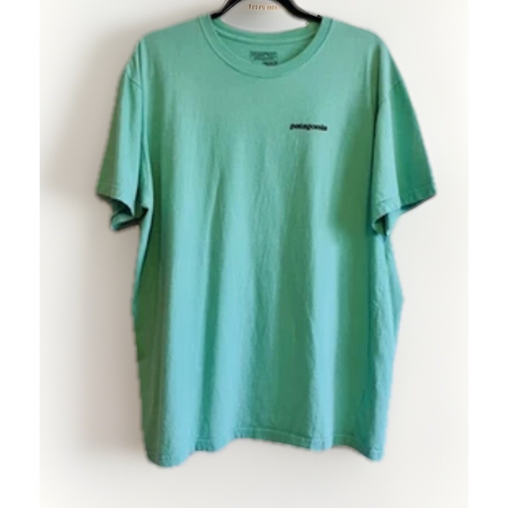 Patagonia Shirt Mens Large Green Regular Fit P-6 Logo Graphic Outdoor Tee